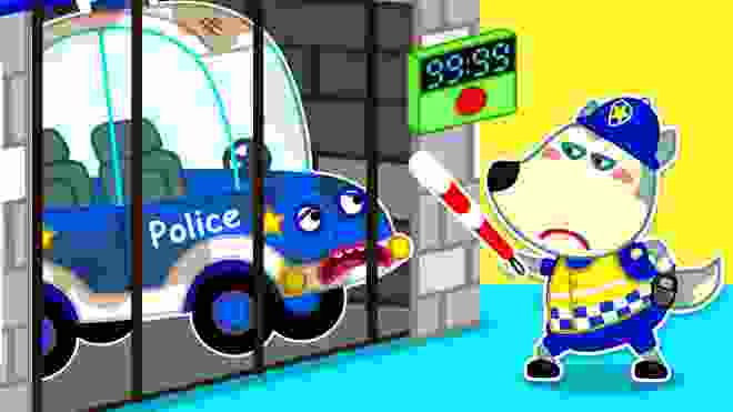 Wolfoo Cartoon ★ウルフーは刑務所でパトカーをロックアップするふりをする★どうぶつのアニメ ★ アニメキッズ